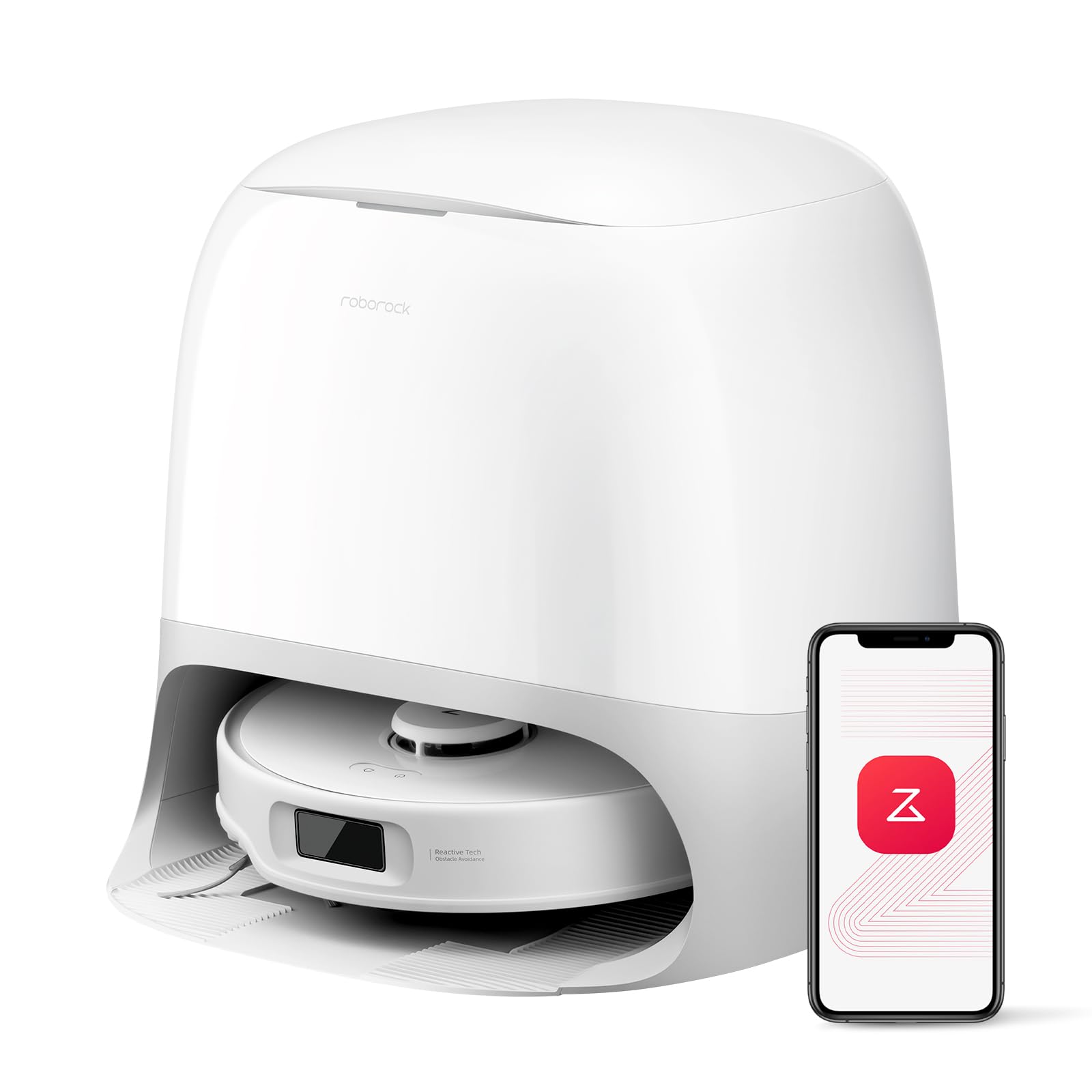 Aspirador e Esfregão Robô Roborock Qrevo Curv S5X, Sucção 17000Pa